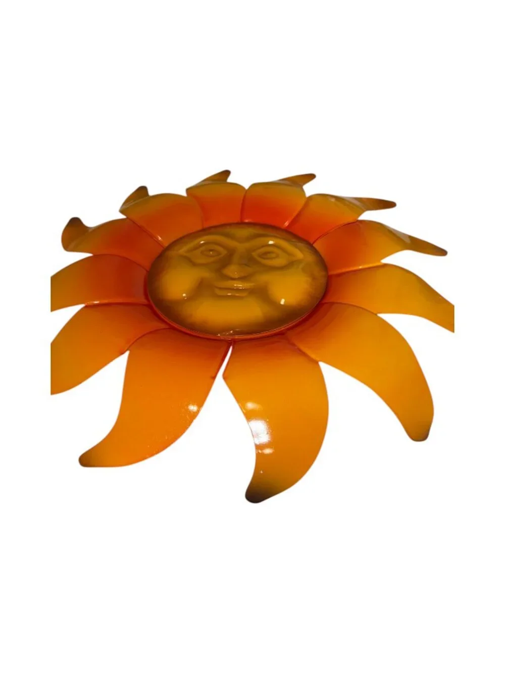 20 Inch Metal Orange Sun Wall Decor Art